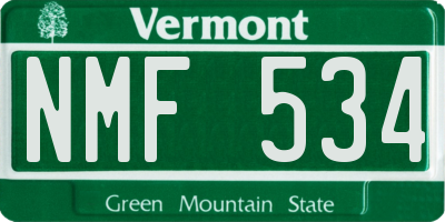 VT license plate NMF534