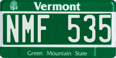 VT license plate NMF535