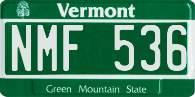 VT license plate NMF536