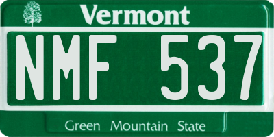VT license plate NMF537