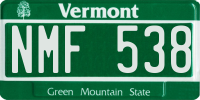 VT license plate NMF538
