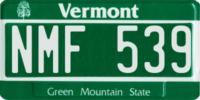 VT license plate NMF539