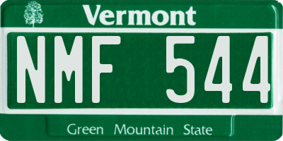 VT license plate NMF544