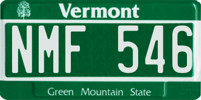 VT license plate NMF546