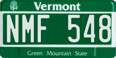 VT license plate NMF548