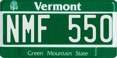 VT license plate NMF550