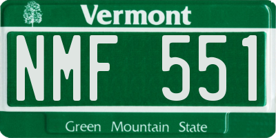 VT license plate NMF551