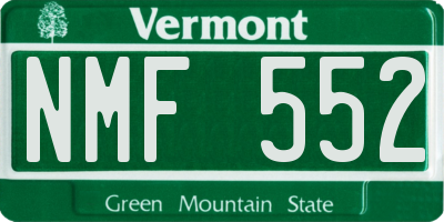VT license plate NMF552