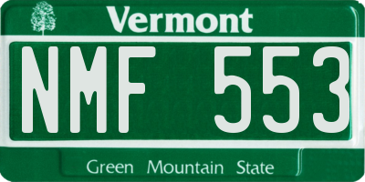 VT license plate NMF553