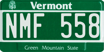 VT license plate NMF558