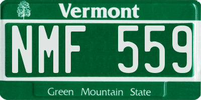 VT license plate NMF559