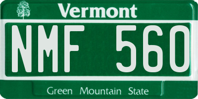 VT license plate NMF560