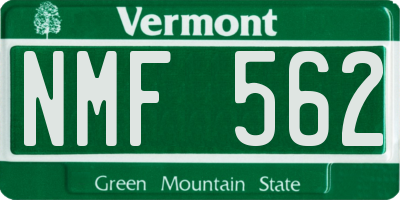VT license plate NMF562