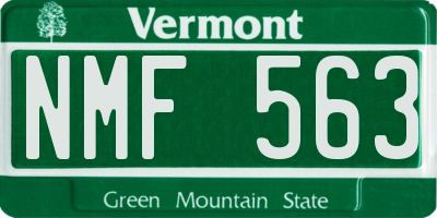 VT license plate NMF563