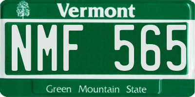 VT license plate NMF565