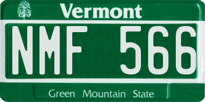 VT license plate NMF566
