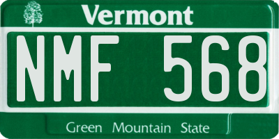 VT license plate NMF568