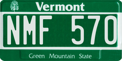 VT license plate NMF570