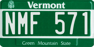 VT license plate NMF571