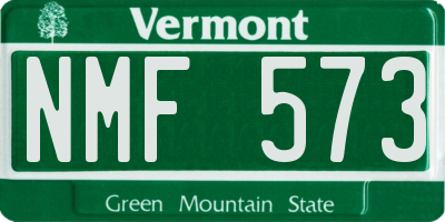 VT license plate NMF573