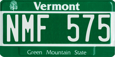 VT license plate NMF575