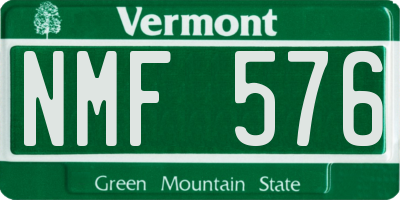 VT license plate NMF576
