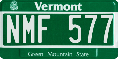 VT license plate NMF577