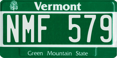 VT license plate NMF579