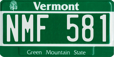 VT license plate NMF581