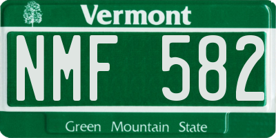 VT license plate NMF582