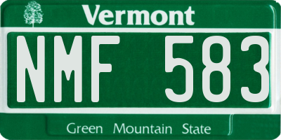 VT license plate NMF583