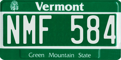 VT license plate NMF584