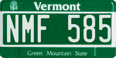 VT license plate NMF585