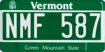 VT license plate NMF587