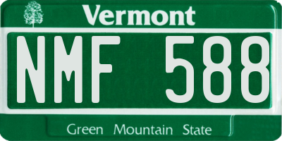 VT license plate NMF588