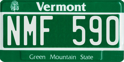 VT license plate NMF590