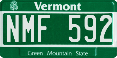 VT license plate NMF592