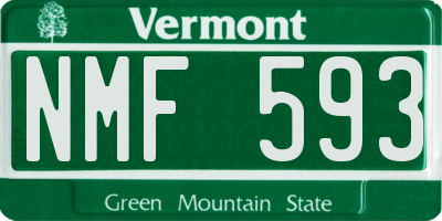 VT license plate NMF593