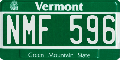 VT license plate NMF596