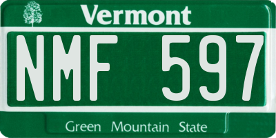 VT license plate NMF597