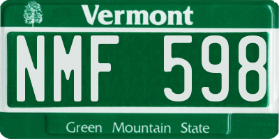 VT license plate NMF598
