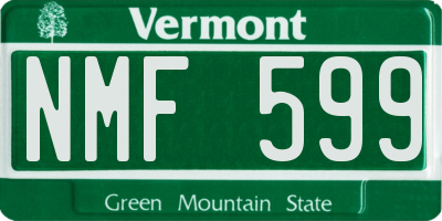 VT license plate NMF599