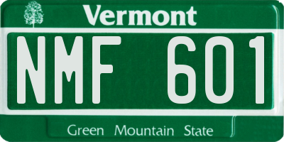 VT license plate NMF601