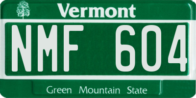 VT license plate NMF604