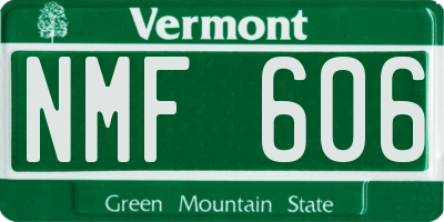 VT license plate NMF606