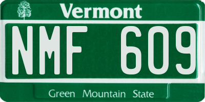 VT license plate NMF609