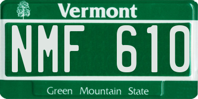 VT license plate NMF610