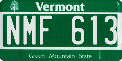 VT license plate NMF613