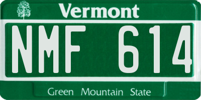 VT license plate NMF614