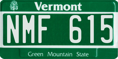 VT license plate NMF615